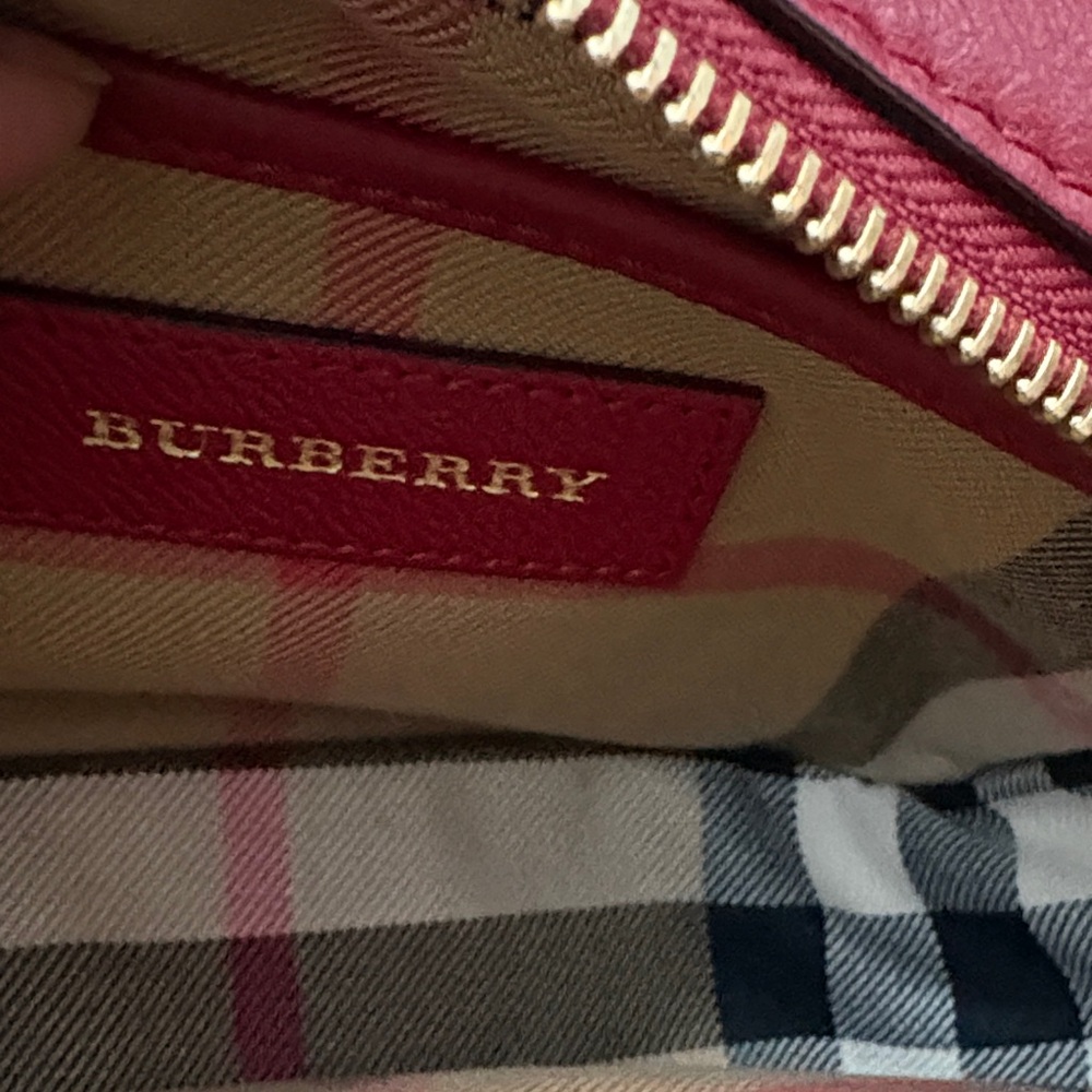 Burberry Burgundy Leather Crossbody with Gold Buckle - Picture 6 of 12